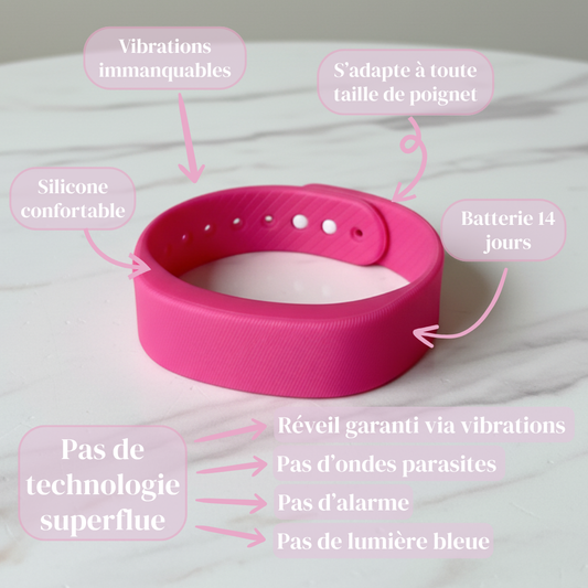 Bracelet Réveil Vibrant - Rose Edition
