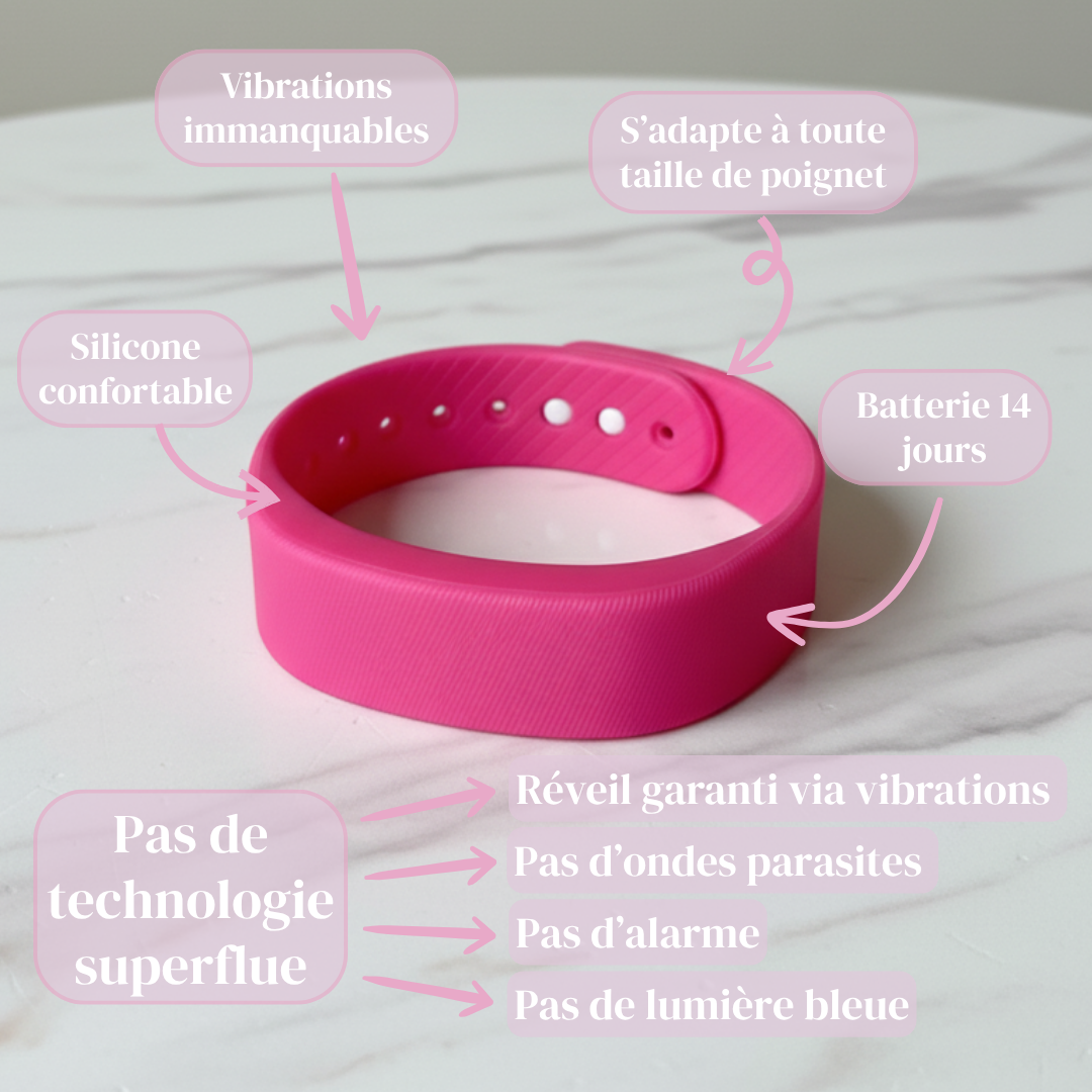 Bracelet Réveil Vibrant - Rose Edition