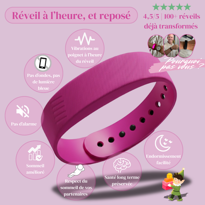 Bracelet Réveil Vibrant - Rose Edition
